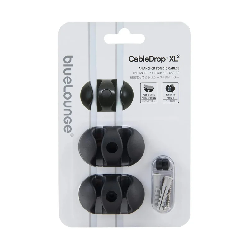 2 pack cabledrop xl2 organizers black keep cables tidy