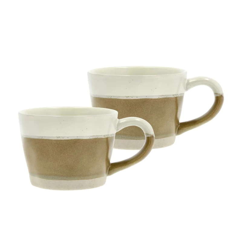 2 piece brown cream evig mug set villa collection denmark