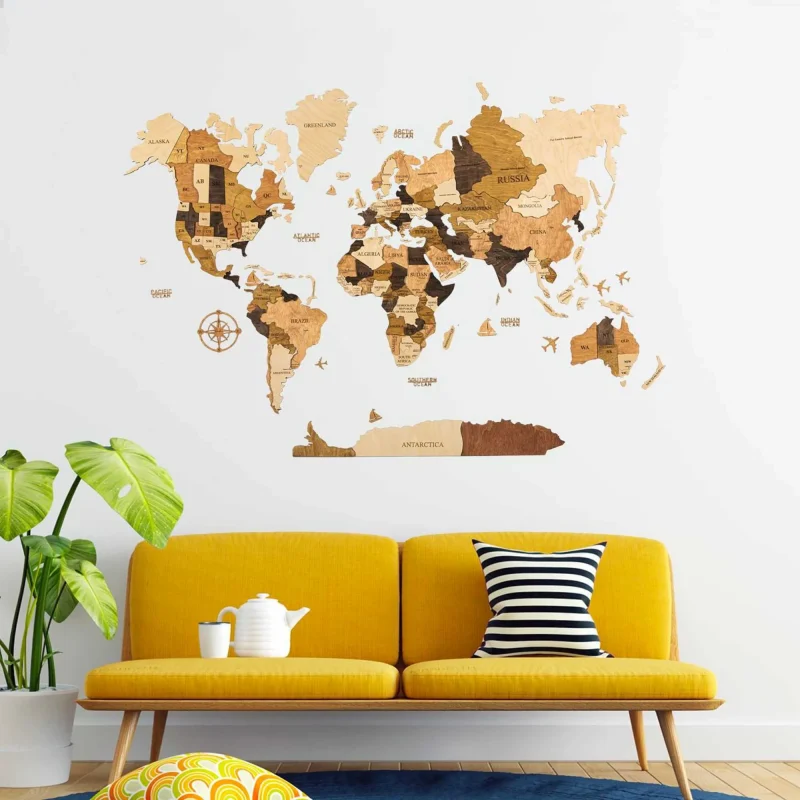 3d wood world map 150x90cm woodpecstudio