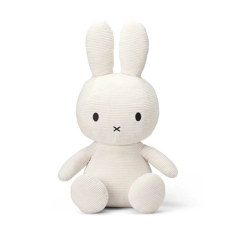 70cm miffy eco corduroy plush off white sit cuddle