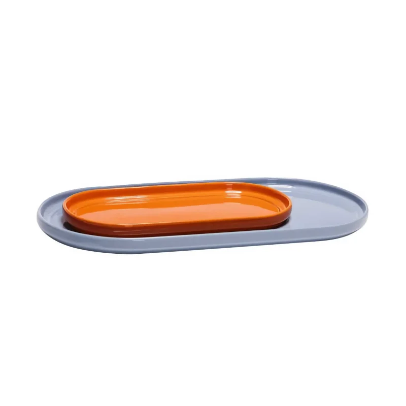 amare blue orange serving trays set of 2 modern design