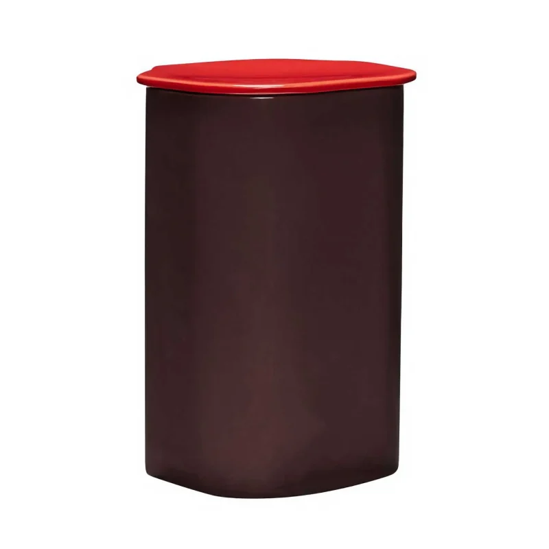 amare large burgundy canister with lid sealed storage solution