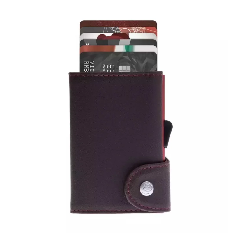 auburn italian leather rfid blocking card wallet