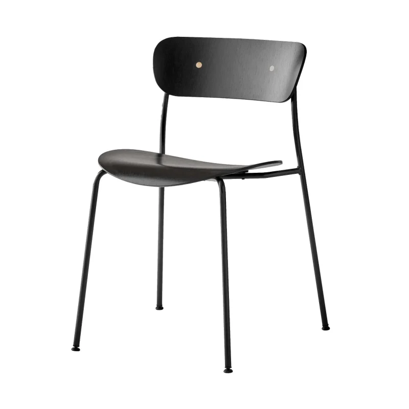 av1 pavilion chair black lacquered oak brass finish