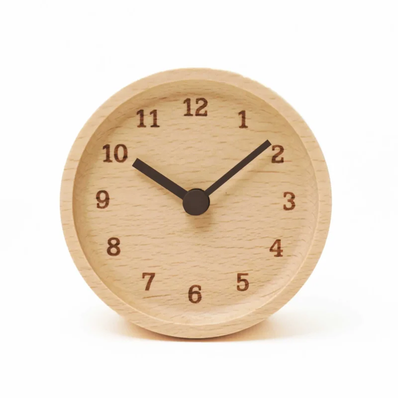 beech muku desk clock by lemnos stylish timepiece