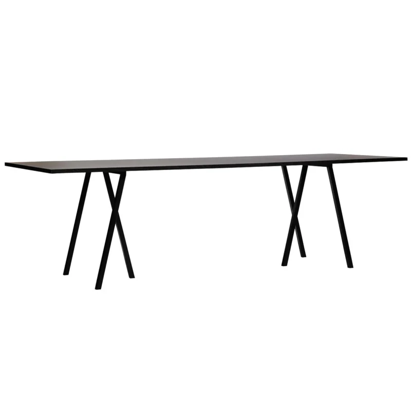 black rectangular loop stand table 200 x 92 5 cm