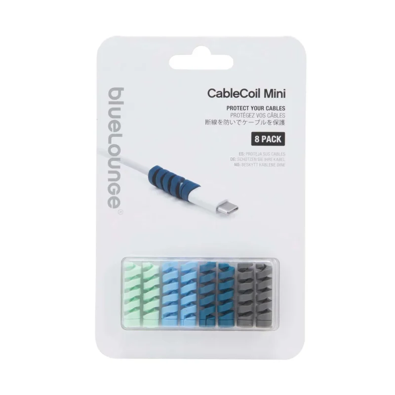 bluelounge cablecoil mini ombre blue set of 8