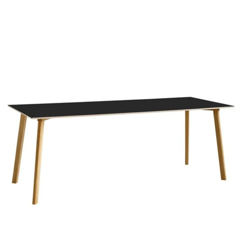 cph deux 210 table 200cm x 75cm ink black matt lacquer oak finish