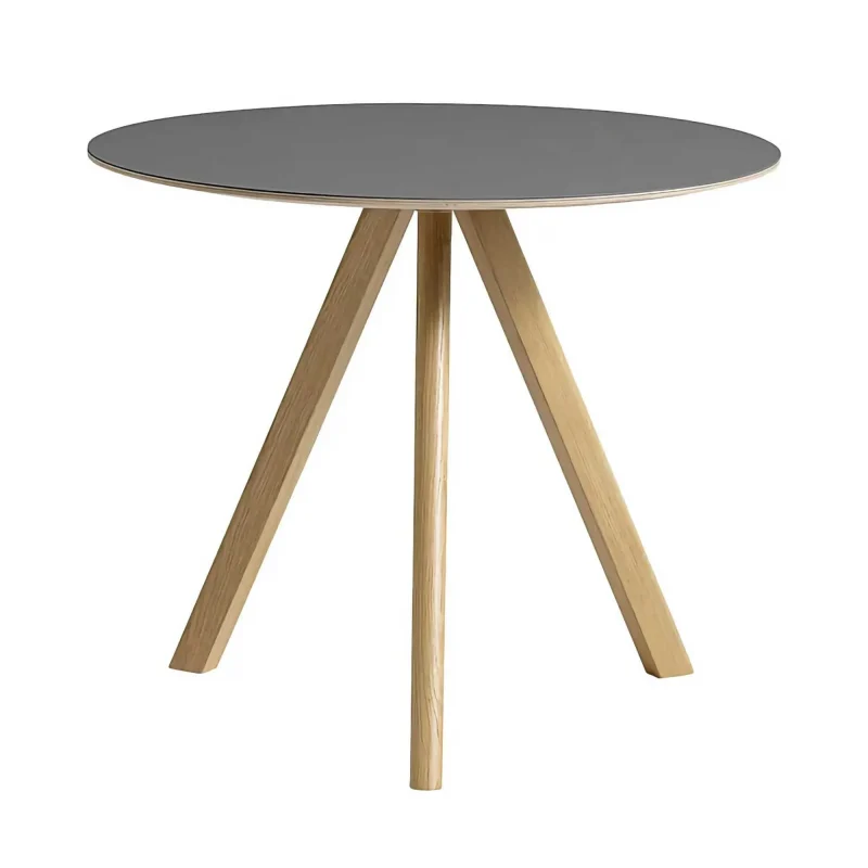 cph20 2 0 lacquered oak table 90 w grey linoleum