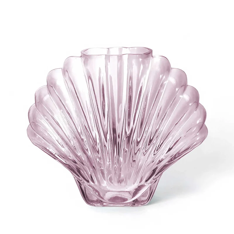 doiy seashell vase in pink unique home decor