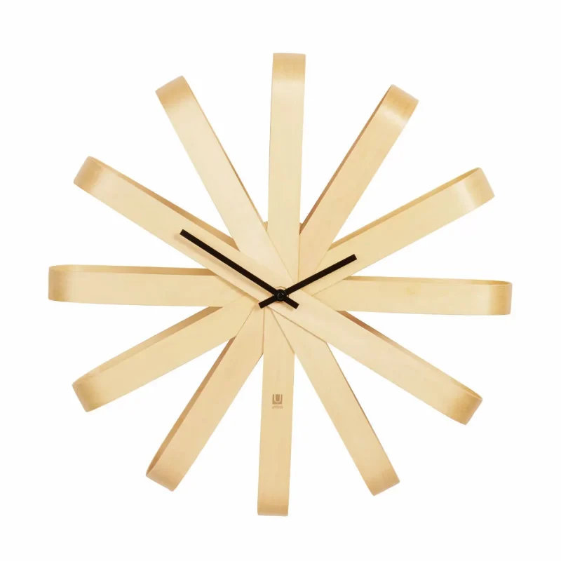 eco friendly beechwood ribbon wall clock stylish timepiece