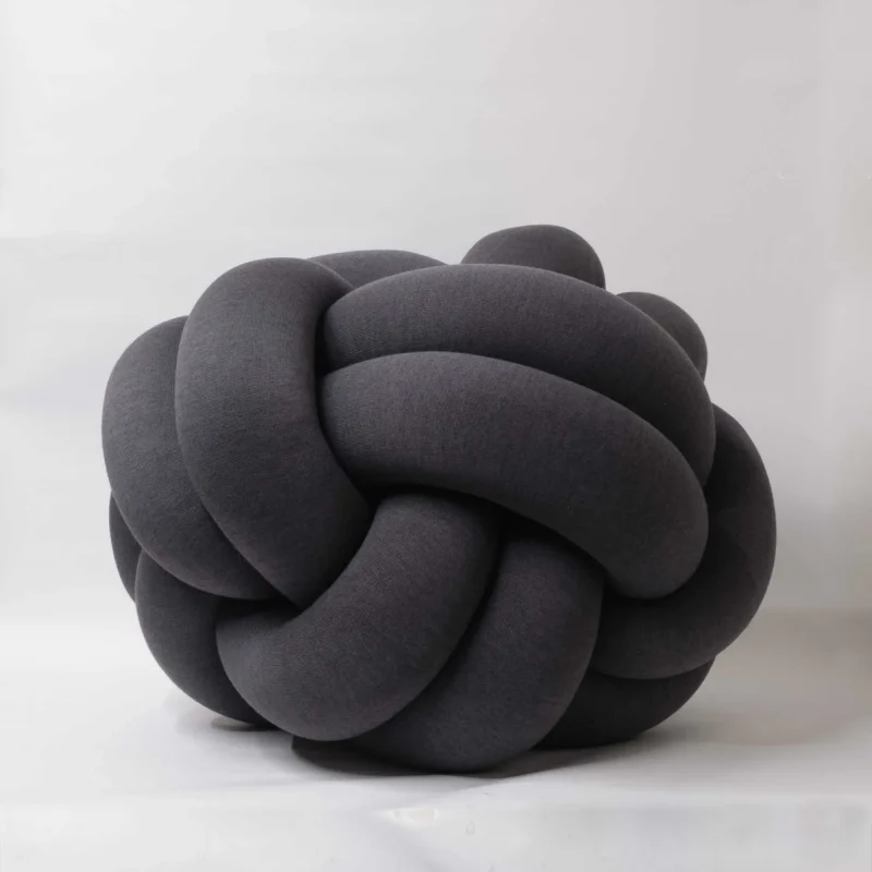 eco friendly knot xl seat cushion dark grey design house stockholm