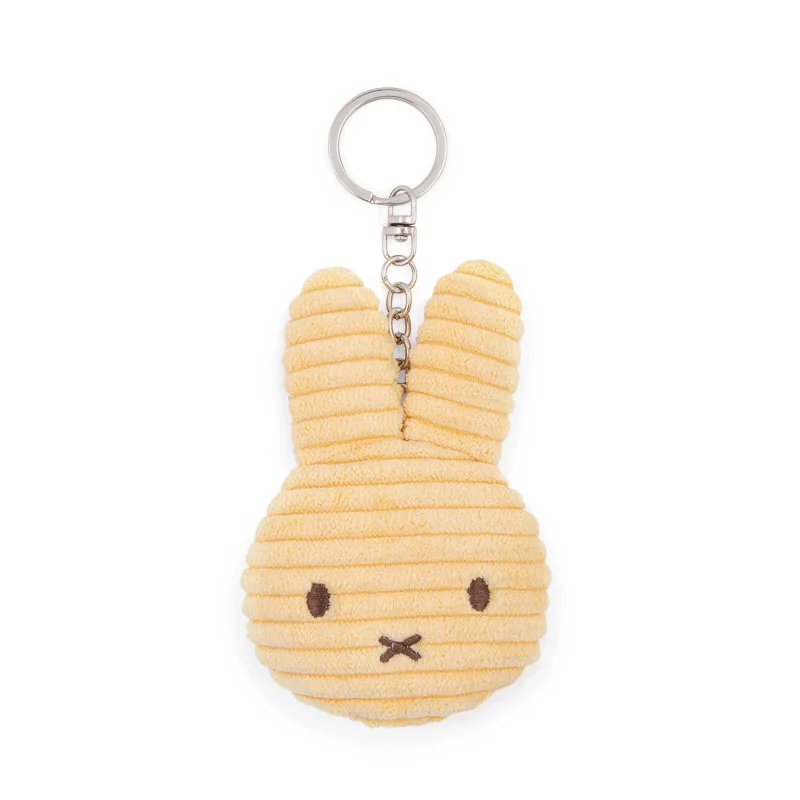 eco friendly miffy corduroy keychain in butter cream sustainable gift