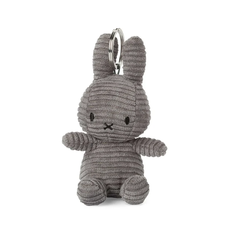 eco friendly miffy grey corduroy keychain sustainable gift