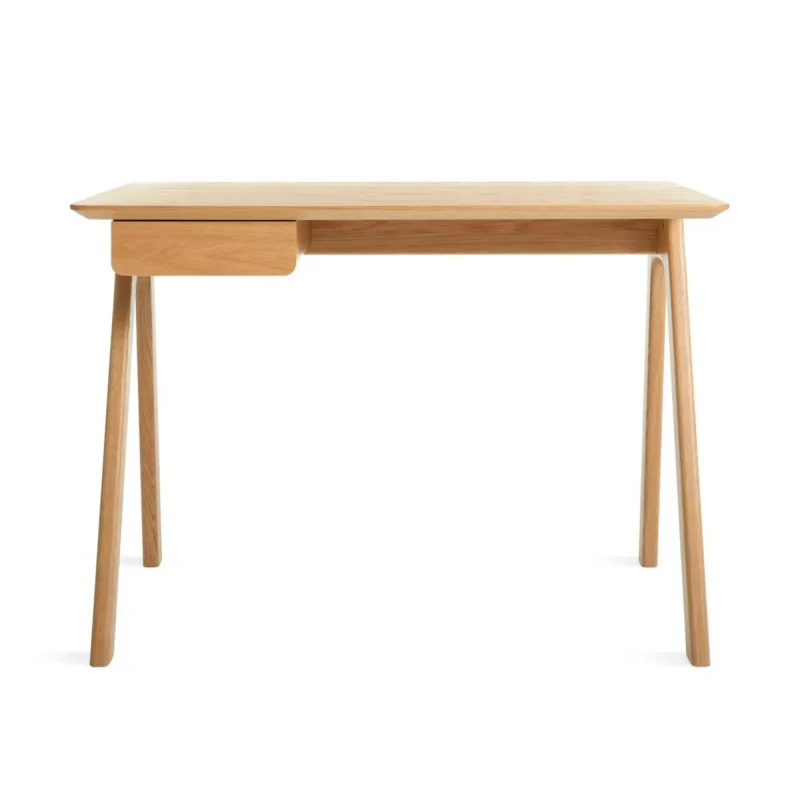 eco friendly white oak stash desk by blu dot