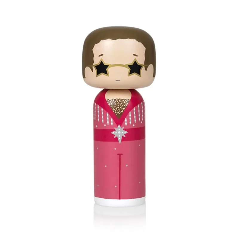 elton pink kokeshi doll by lucie kaas 15 cm