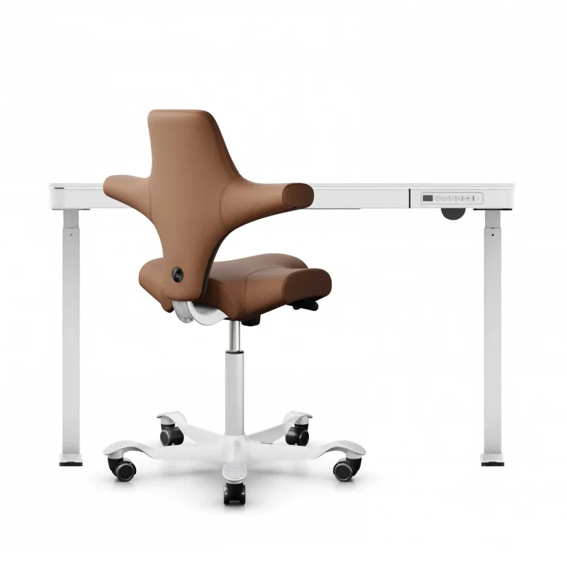 hag capisco ergonomic chair desk bundle cognac leather