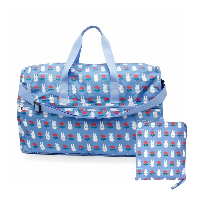 hapi tas miffy foldable duffle bag 38l blue rose