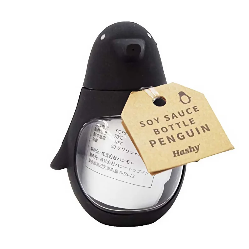 hashy penguin soy sauce dispenser black