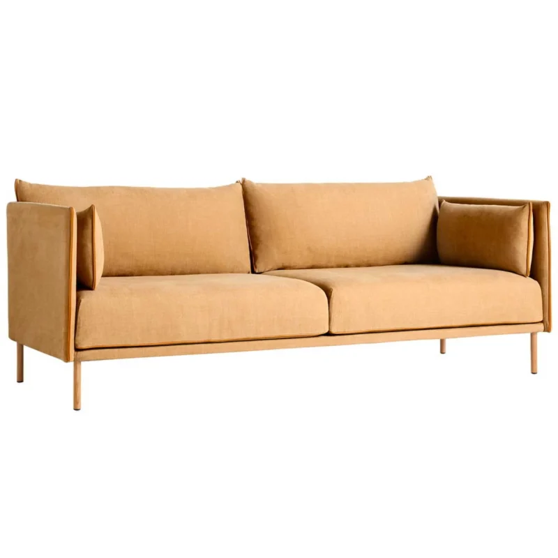 hay silhouette 3 seater sofa linara silk cognac oiled oak