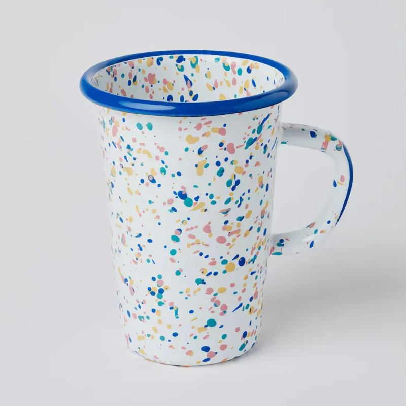 kapka blue enamel long mug wonder wheel design