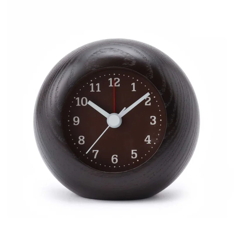 lemnos rest round brown alarm clock