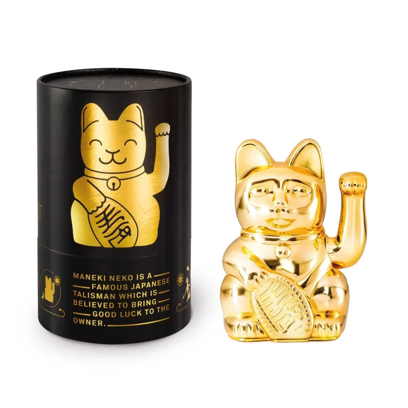 lucky donkey cat statue shiny gold limited return