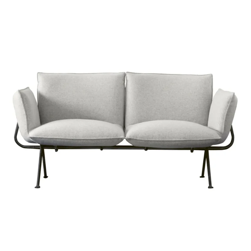 magis officina 2 seater sofa divina melange 120 anthracite grey legs