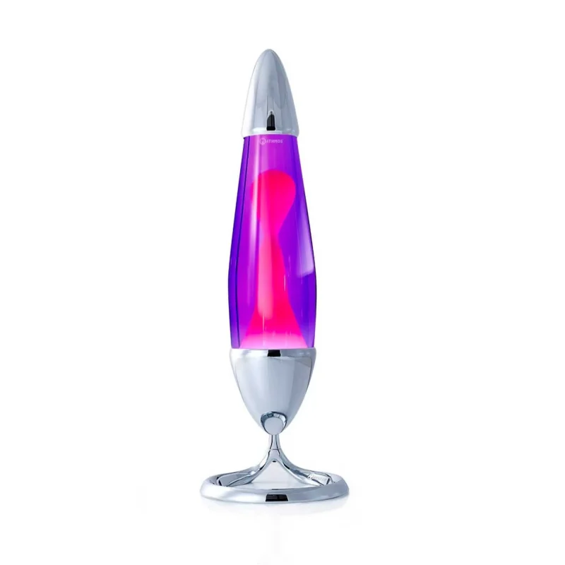 mathmos neo silver 42cm lava lamp violet pink