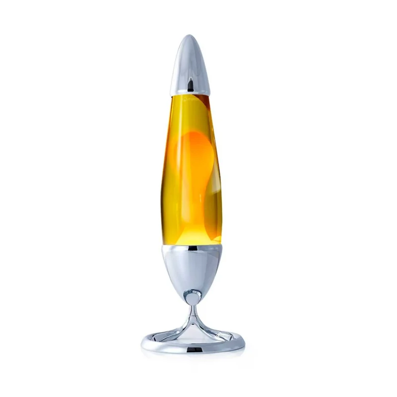 mathmos neo silver lava lamp 42cm yellow orange