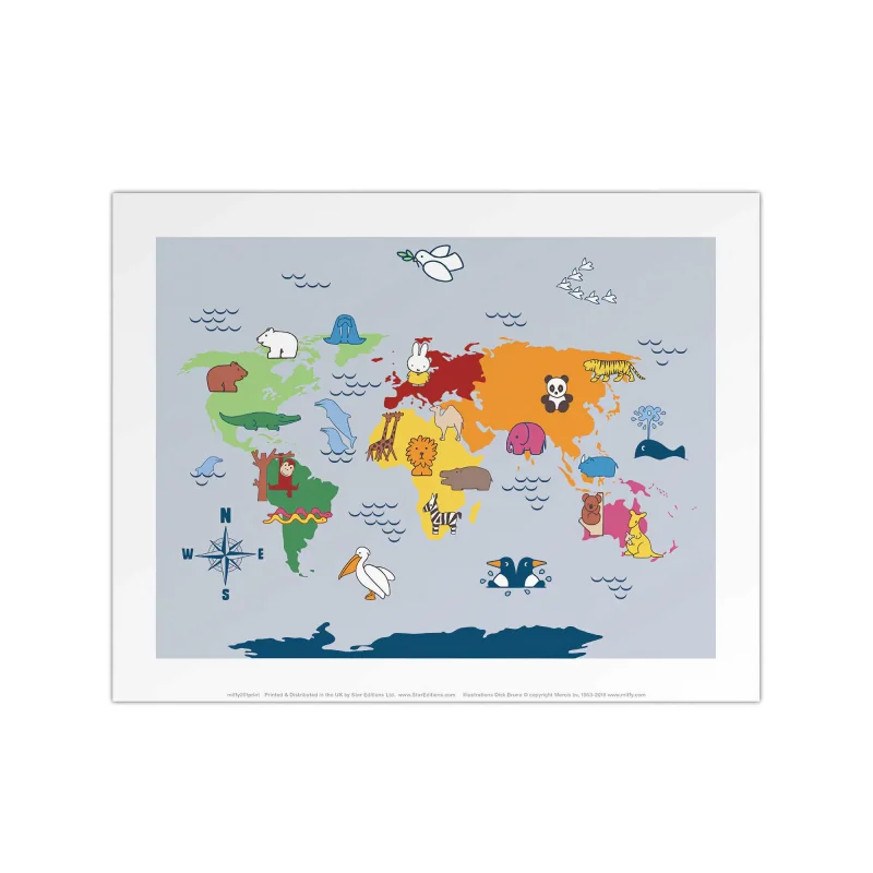 miffy art print 11x14 framed map star editions