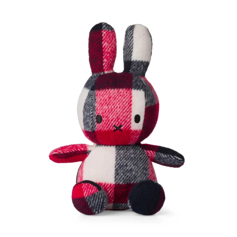 miffy soft toy 33cm red blue check design