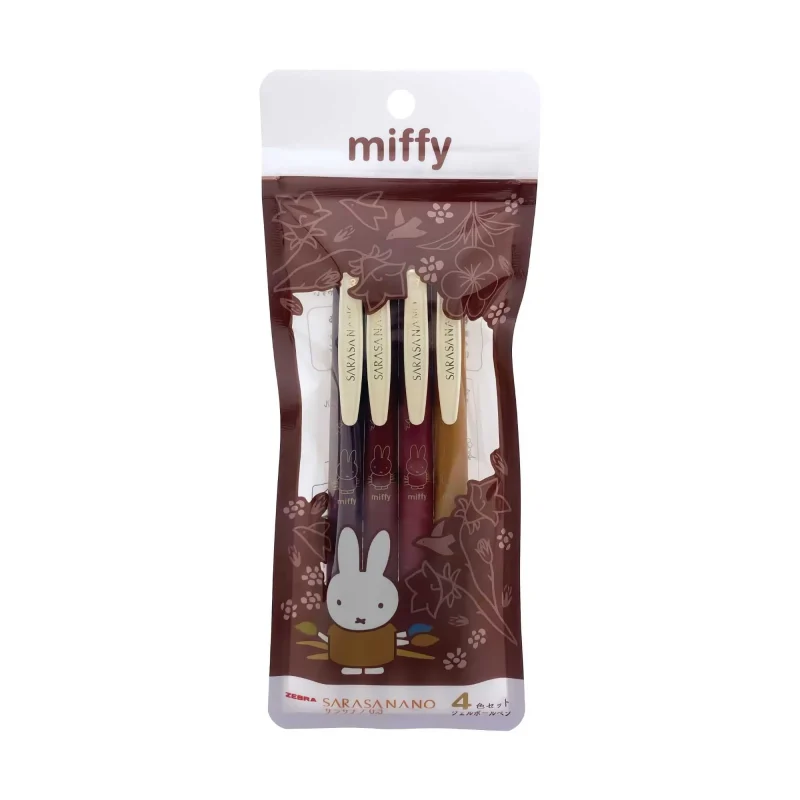 miffy x zebra sarasa 4 color nano pen set warm edition