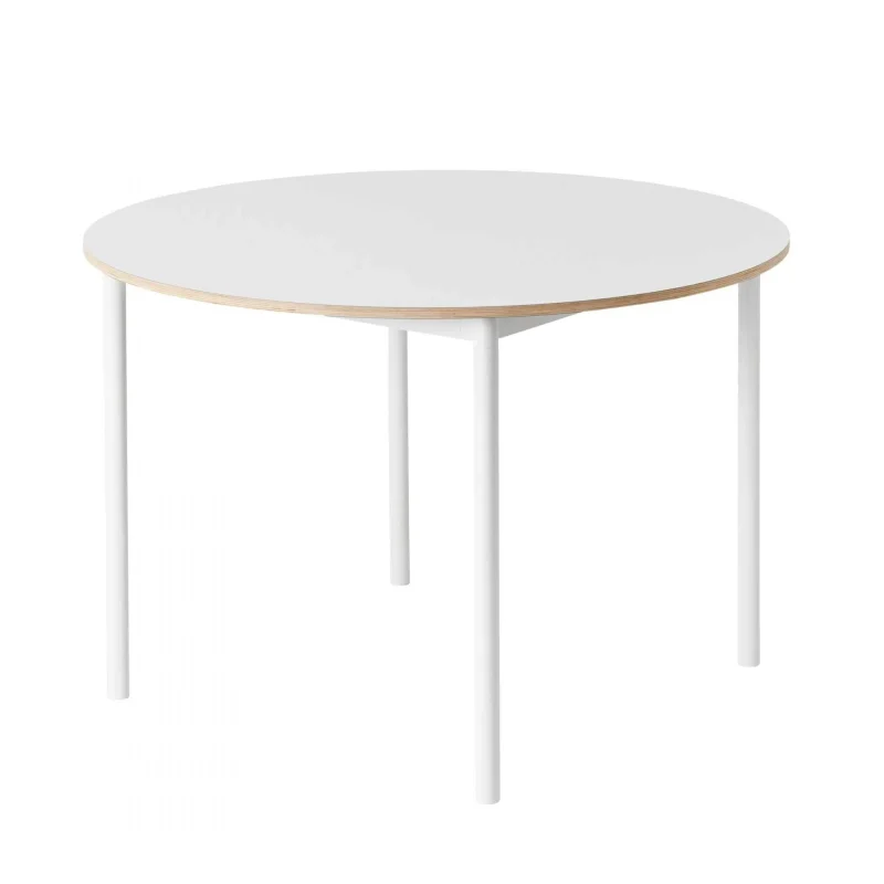 muuto base round table white laminate plywood 110 cm diameter