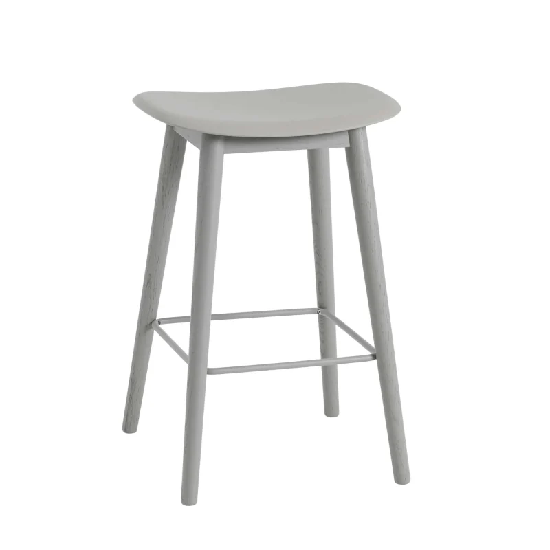 muuto fiber counter stool 65cm grey wood base