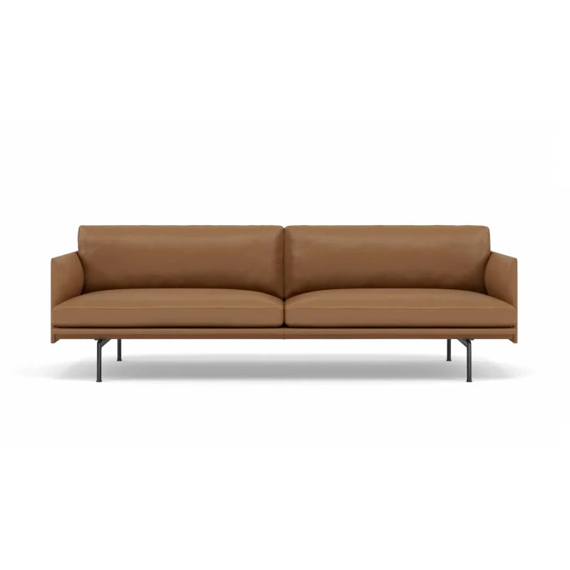 muuto outline 3 seater sofa cognac black leather returns not accepted