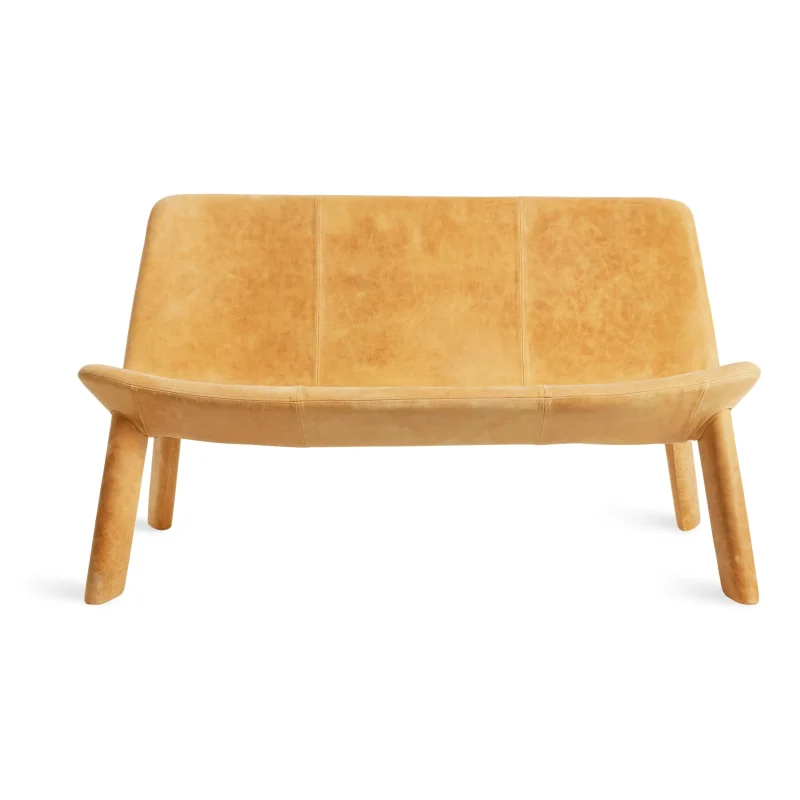 neat leather settee by blu dot