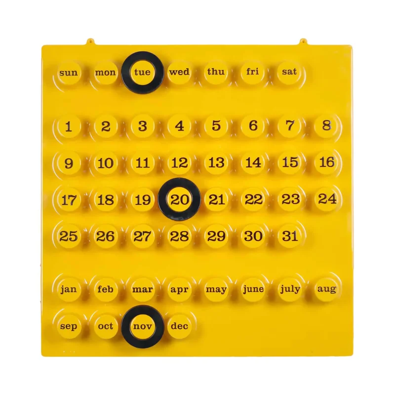 perpetual calendar yellow ring a date design