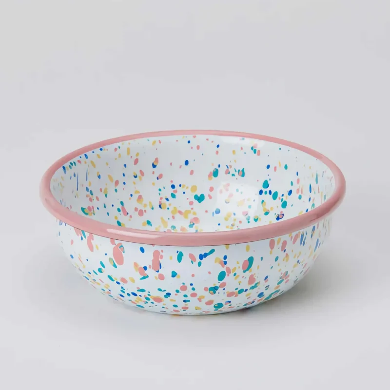 pink enamel wonder wheel bowl by kapka