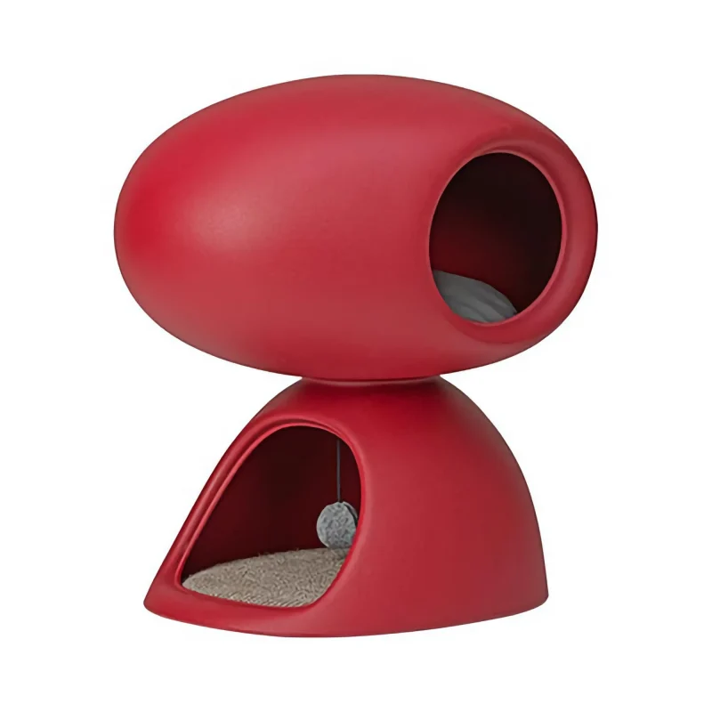 qeeboo cat cave bordeaux stylish pet bed