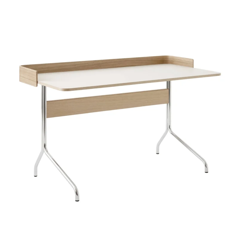 refined av17 pavilion desk mushroom oak chrome