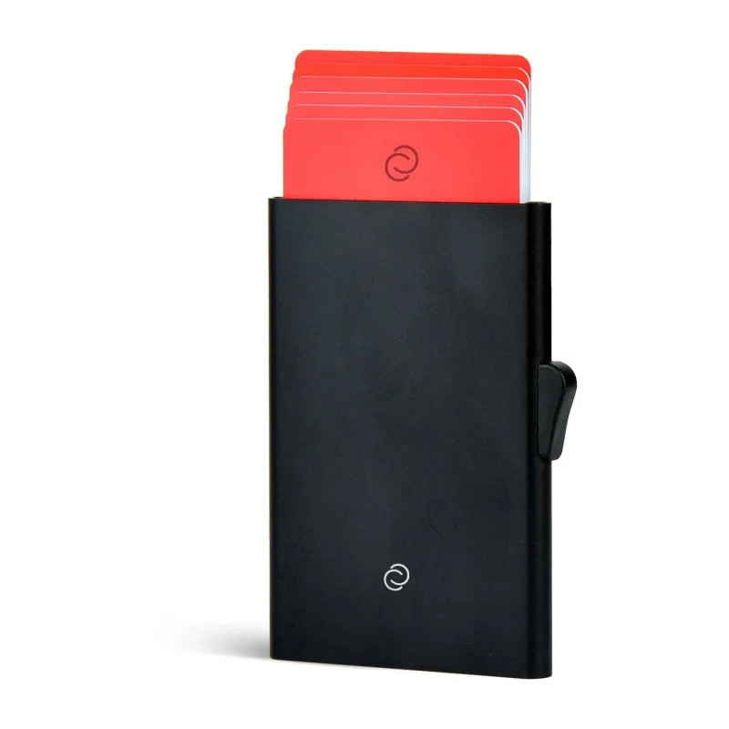 rfid blocking aluminum card holder black