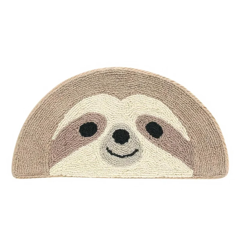 sloth themed half moon door mat