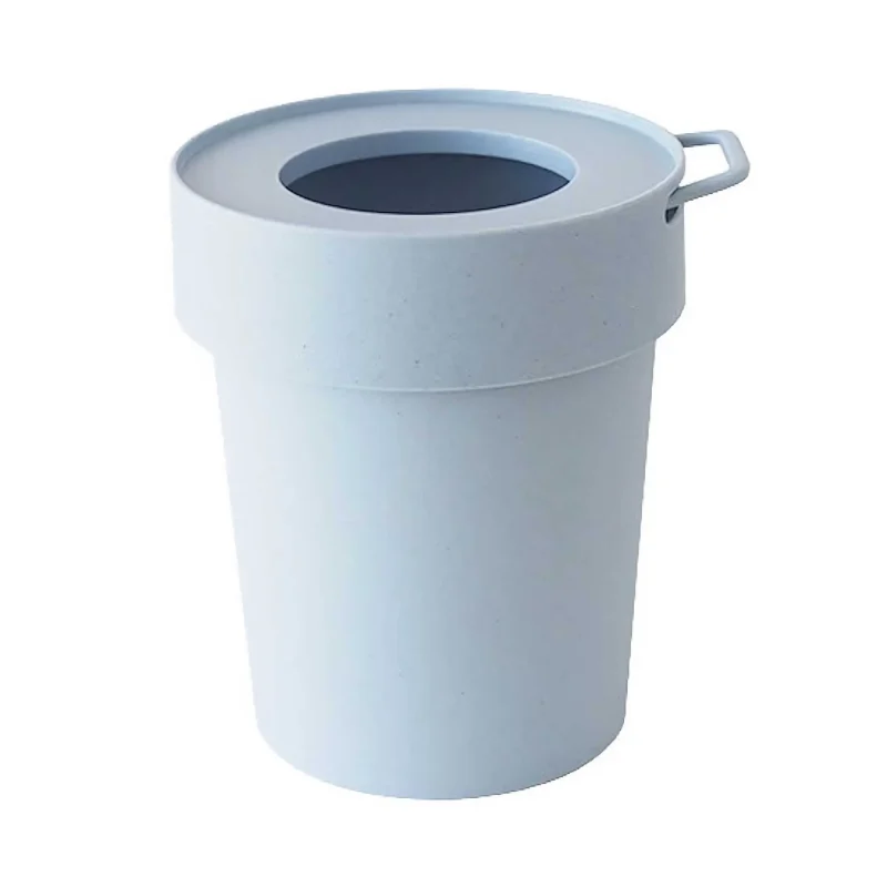 smoky blue 10l hachiman tap trash bin with lid