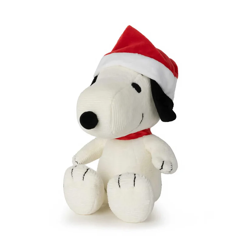 snoopy christmas figurine 17cm sitting with hat