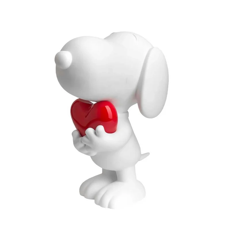 snoopy heart sculpture red matt glossy finish 27 cm leblon delienne