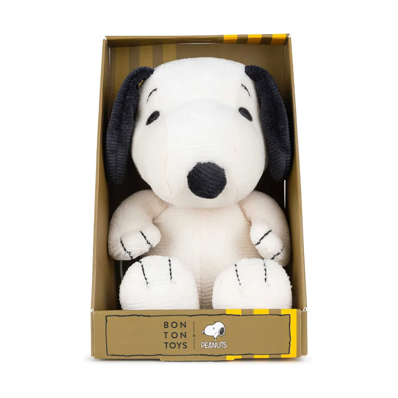 snoopy mini corduroy cream plush toy in gift