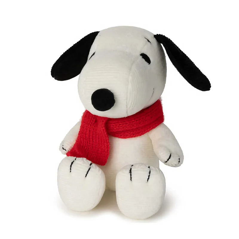 snoopy sitting with scarf peanuts figurine 17cm