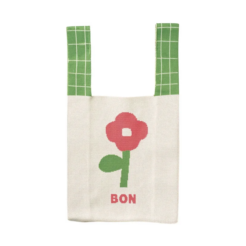 stylish knitted tote bag with single wheel easy return policy