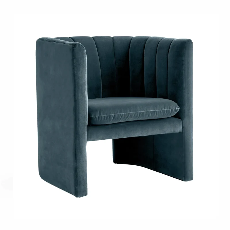 tradition sc23 velvet loafer lounge chair twilight blue